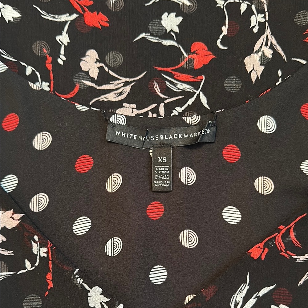 White House Black Market Floral Black and Red reversible Women's Top extra small - Picture 10 of 11